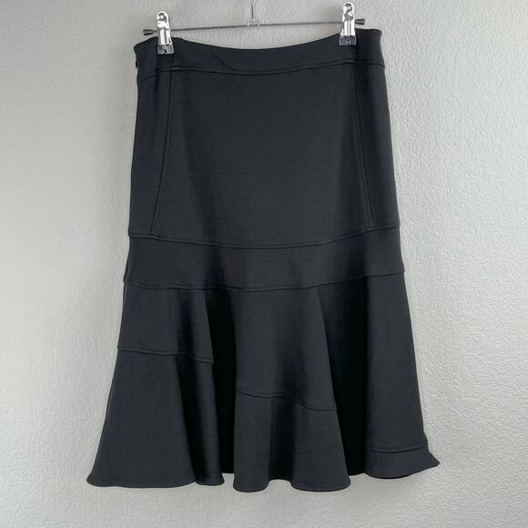 Altuzarra Black A-Line Tiered Flared Midi Knee Length Trumpet Skirt 2 - Picture 12 of 12